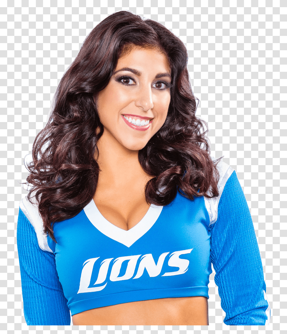 Alexis Detroit Lions Cheerleader, Sleeve, Person, Long Sleeve Transparent Png