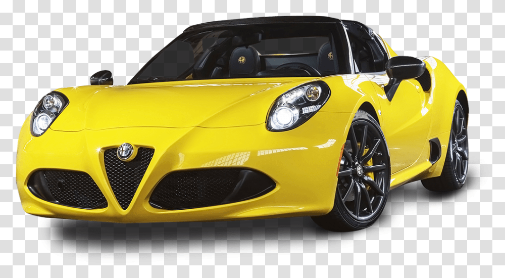 Alfa Romeo 4c Spider Yellow Car 2 Alfa 4c, Vehicle, Transportation, Wheel, Machine Transparent Png