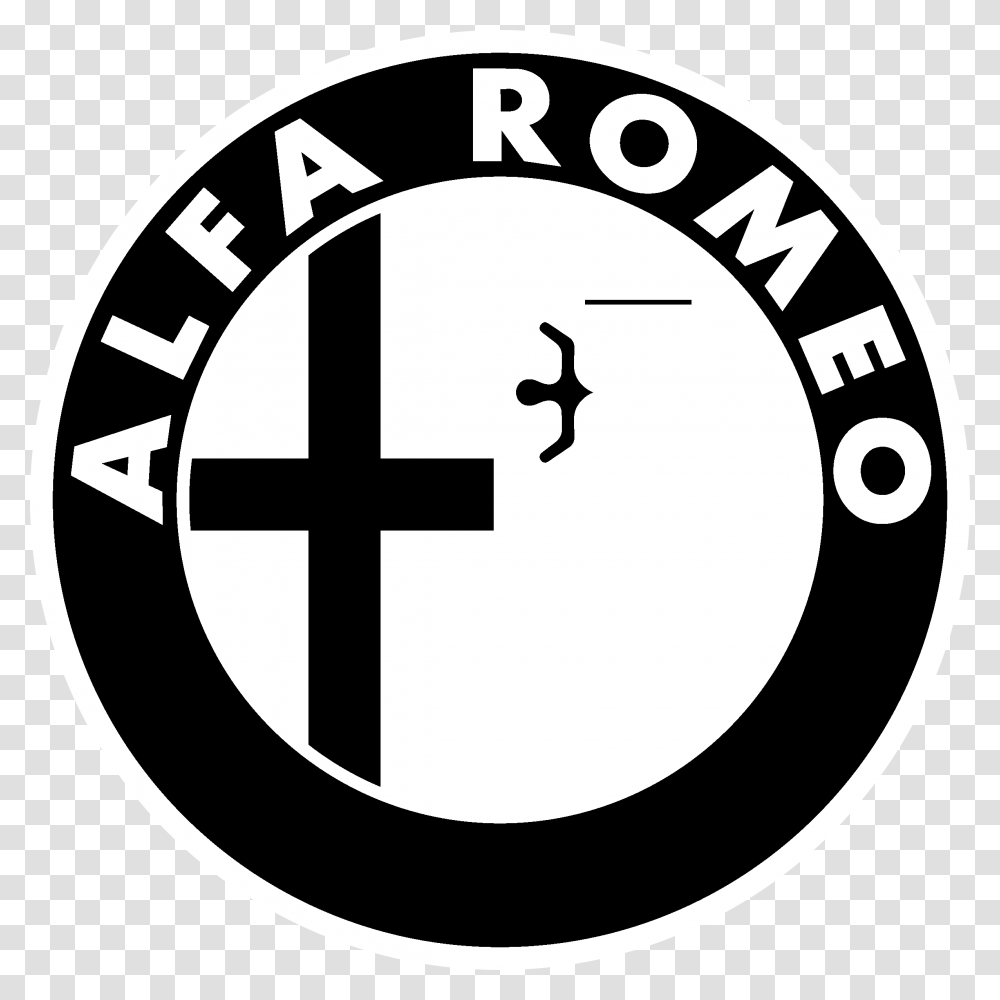 Alfa Romeo Logo Black And White Circle, Label, Number Transparent Png