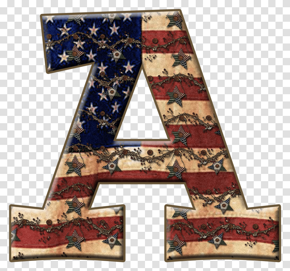 Alfabeto Con Bandera De Usa Vieja Imagens Da Bandeira Dos Estados Unidos, Alphabet, Number Transparent Png