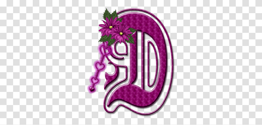 Alfabeto Floral Rosa Chicle Mayuscula D Delphines Initial, Label, Purple Transparent Png