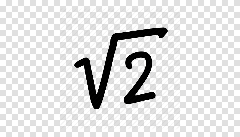 Algebra Hand Drawn Maths Square Root Two Icon, Number, Piano Transparent Png