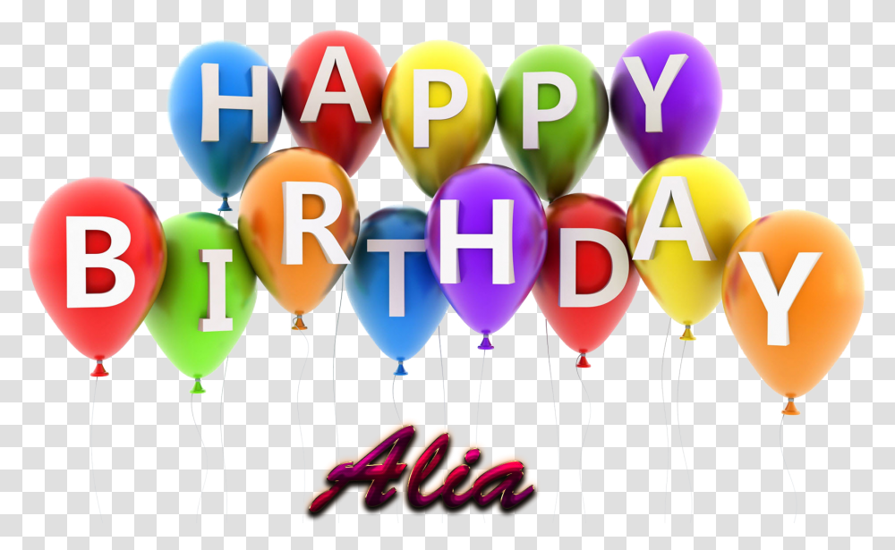 Alia Happy Birthday Name Niece Balloons Ali A, Glass, Symbol, Graphics, Art Transparent Png