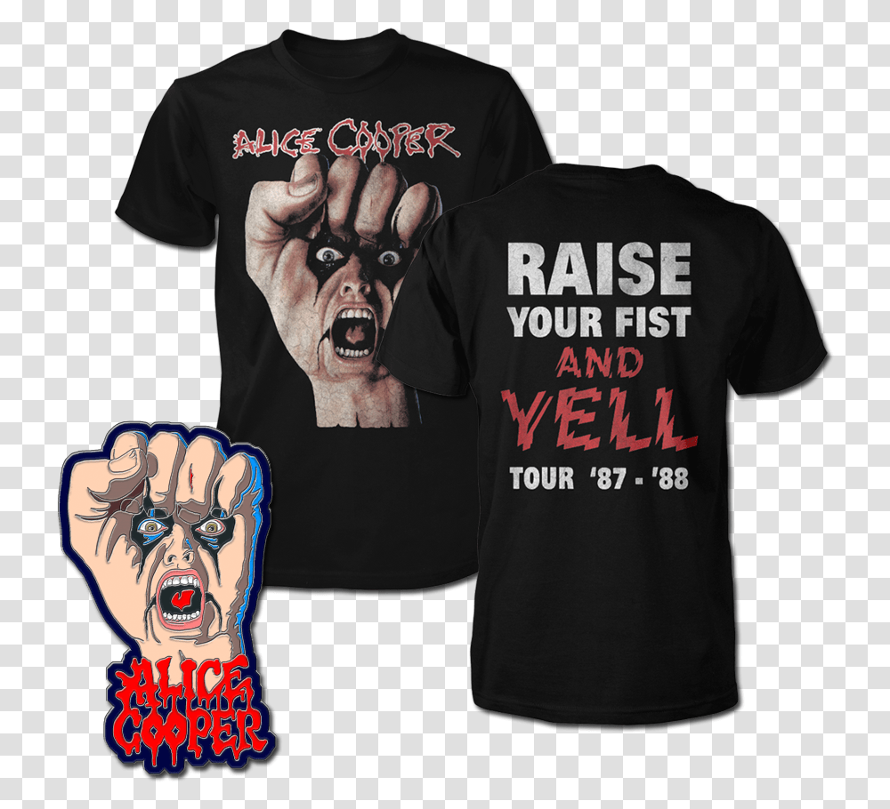 Alice Cooper Raise Your Fist And Yell T Shirt, Hand, Apparel, Person Transparent Png