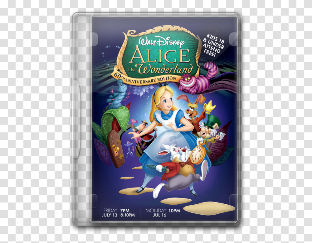 Alice In Wonderland Animated Disney Movie Posters, Disk, Dvd, Person, Human Transparent Png