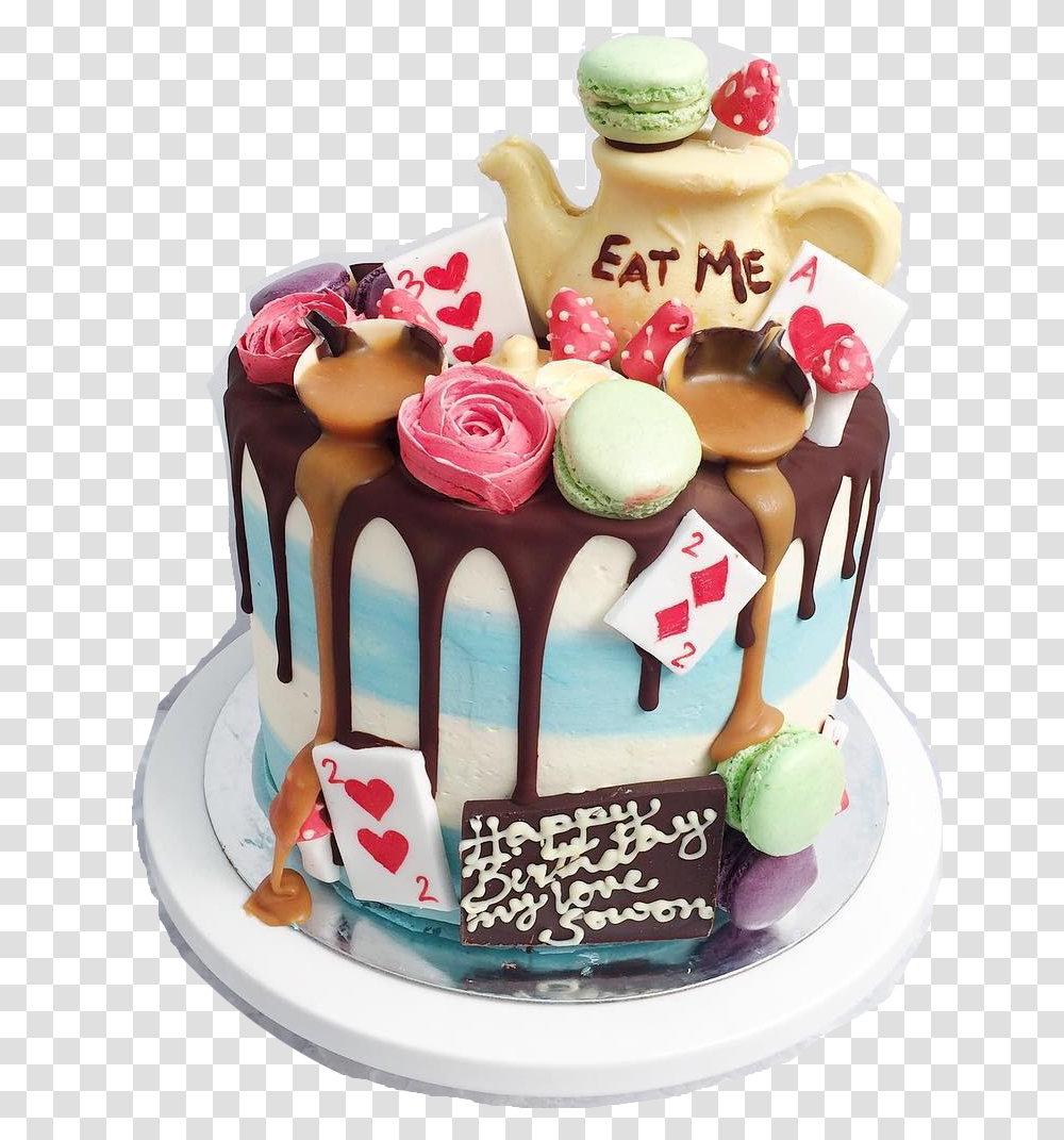 Alice In Wonderland Cake 8 Inch, Birthday Cake, Dessert, Food, Sweets Transparent Png