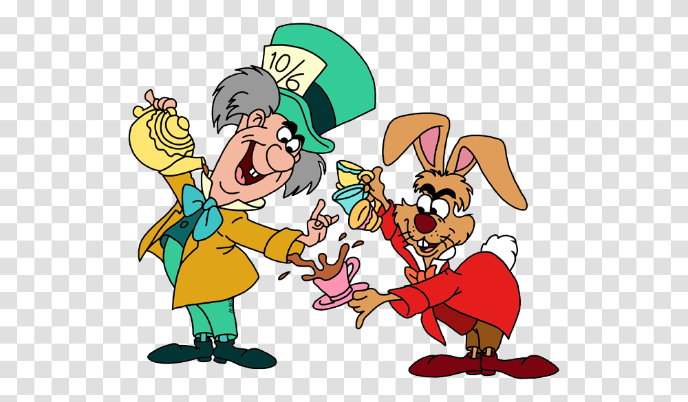 Alice In Wonderland Clip Art Mad Hatter And March Hare Clipart, Person, People, Elf, Performer Transparent Png