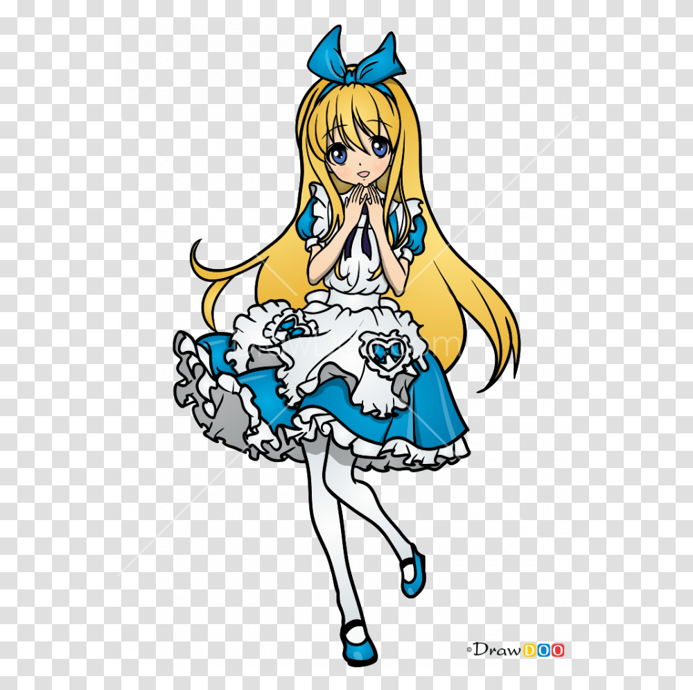 Alice In Wonderland Images Alice In Wonderland Anime Drawing, Person, Human, Manga, Comics Transparent Png