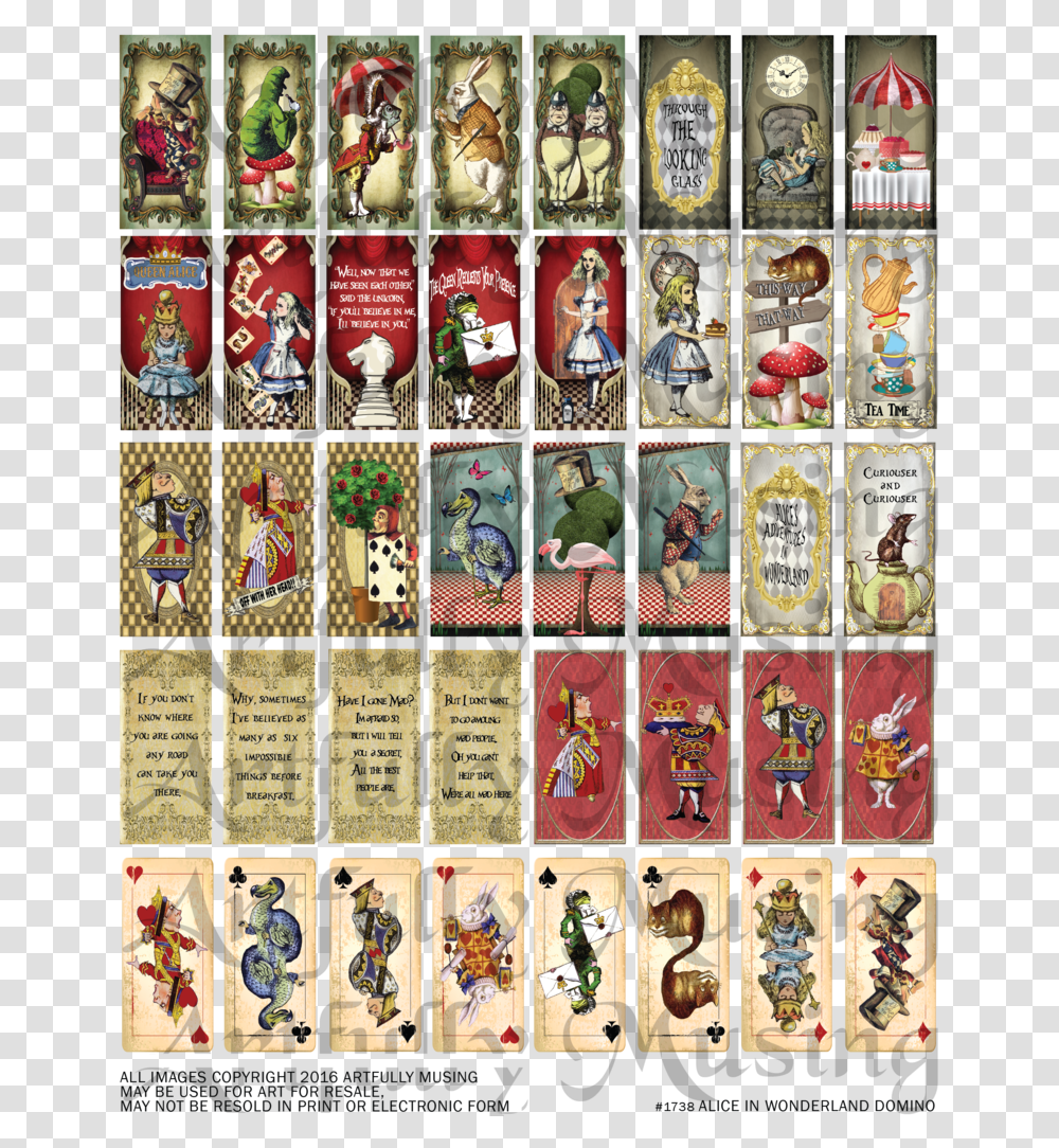 Alice In Wonderland Mini Book Printable, Collage, Poster, Advertisement, Alphabet Transparent Png