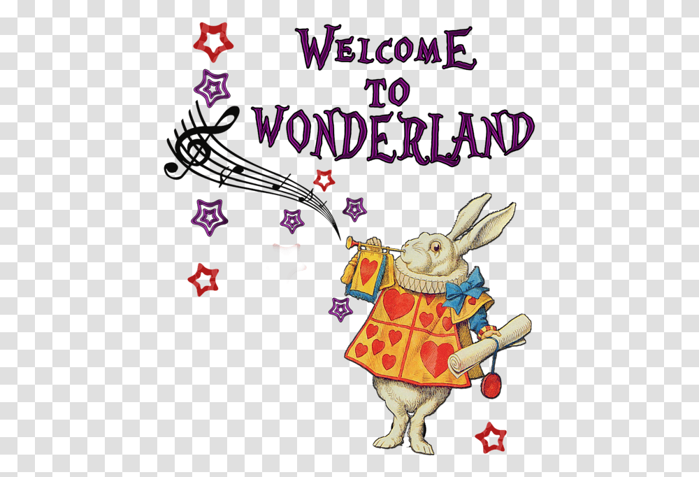 Alice In Wonderland Rabbit Welcome To Alice In Wonderland, Poster, Advertisement, Toy, Doll Transparent Png
