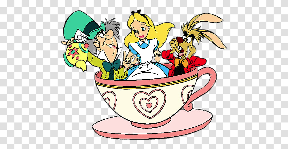 Alice In Wonderland Tea Party, Pottery, Coffee Cup, Saucer, Doodle Transparent Png