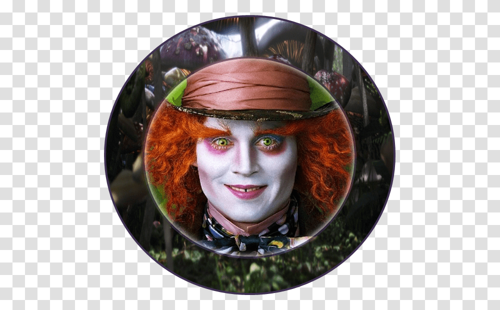 Alice In Wonderland Tim Burton Style Toppers Or Free Mad Hatter Johnny Depp Hat, Sphere, Fisheye, Person, Human Transparent Png
