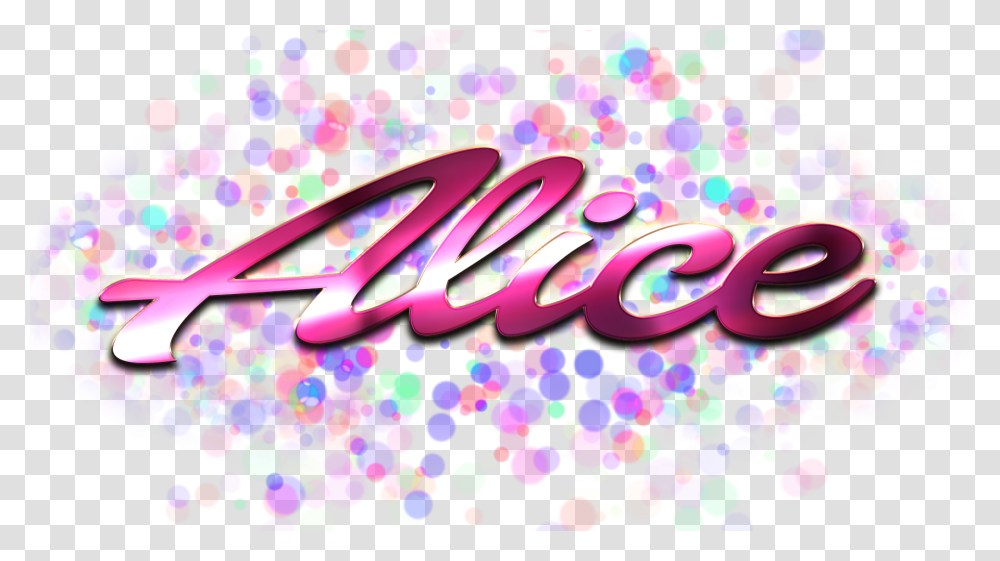 Alice Name Logo Bokeh Olive Name, Confetti, Paper, Light Transparent Png