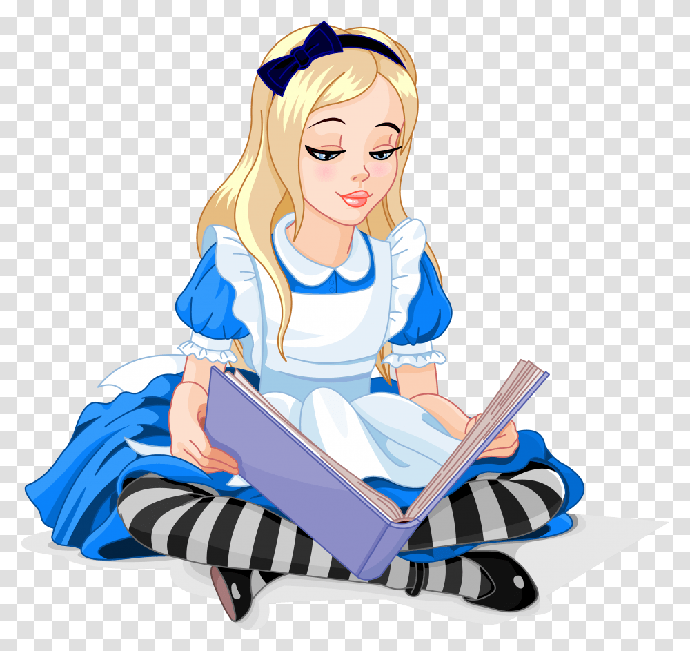 Alice S Adventures In Wonderland Knave Of Hearts Queen Alice In Wonderland Reading A Book, Sitting, Person, Human, Girl Transparent Png