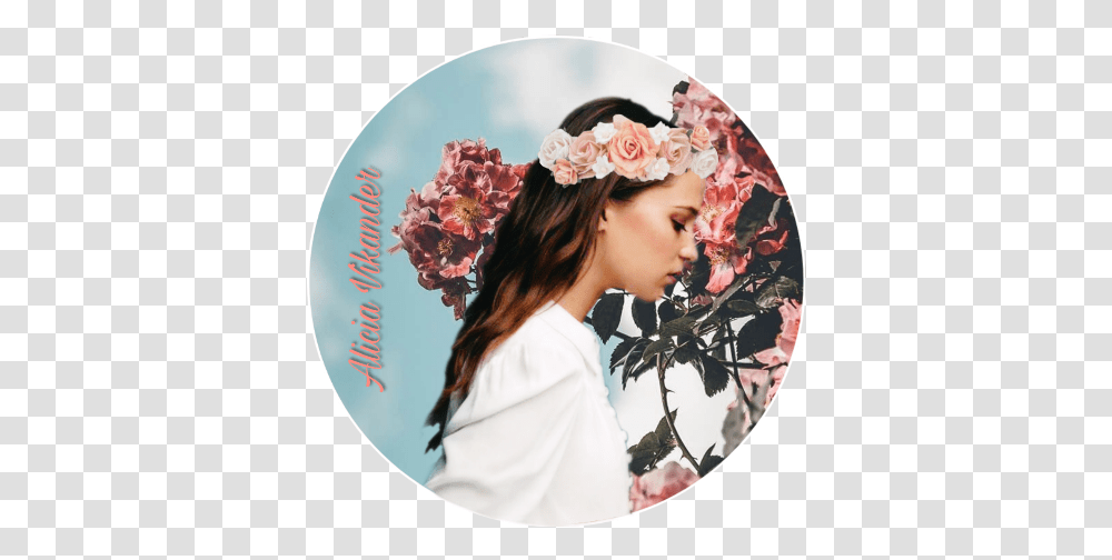 Aliciavikander Flowers Flowercrown Tombraider Freetoedit Wallpaper, Person, Female, Disk, Plant Transparent Png