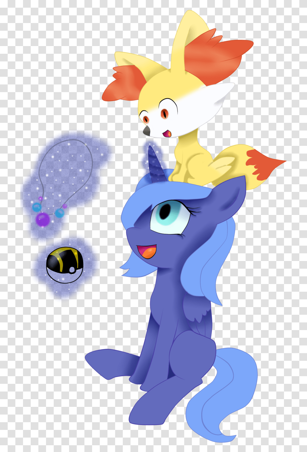 Alicornrarity Crossover Fennekin Filly Magic Necklace Cartoon, Animal, Mammal, Toy Transparent Png