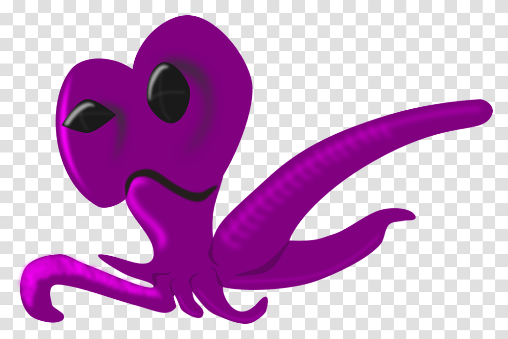 Alien Cartoon Octopus, Animal, Mammal, Reptile, Sea Life Transparent Png