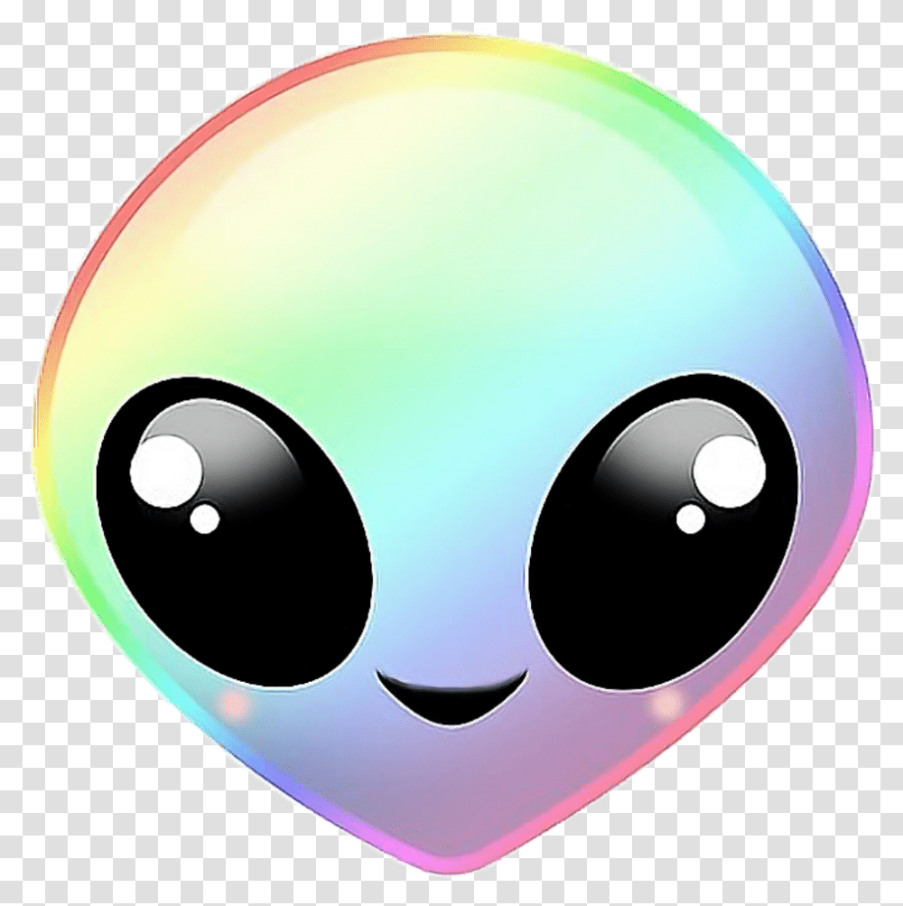 Alien Extraterrestre Rainbow Arcenciel Emoji, Disk, Sphere, Bubble Transparent Png