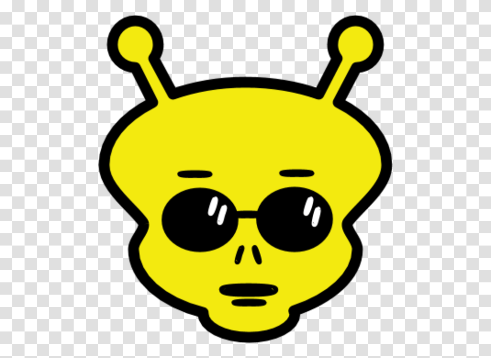 Alien Face With Two Horns Vector Clip Art Free Alien Clipart, Label, Sticker, Light, Sunglasses Transparent Png