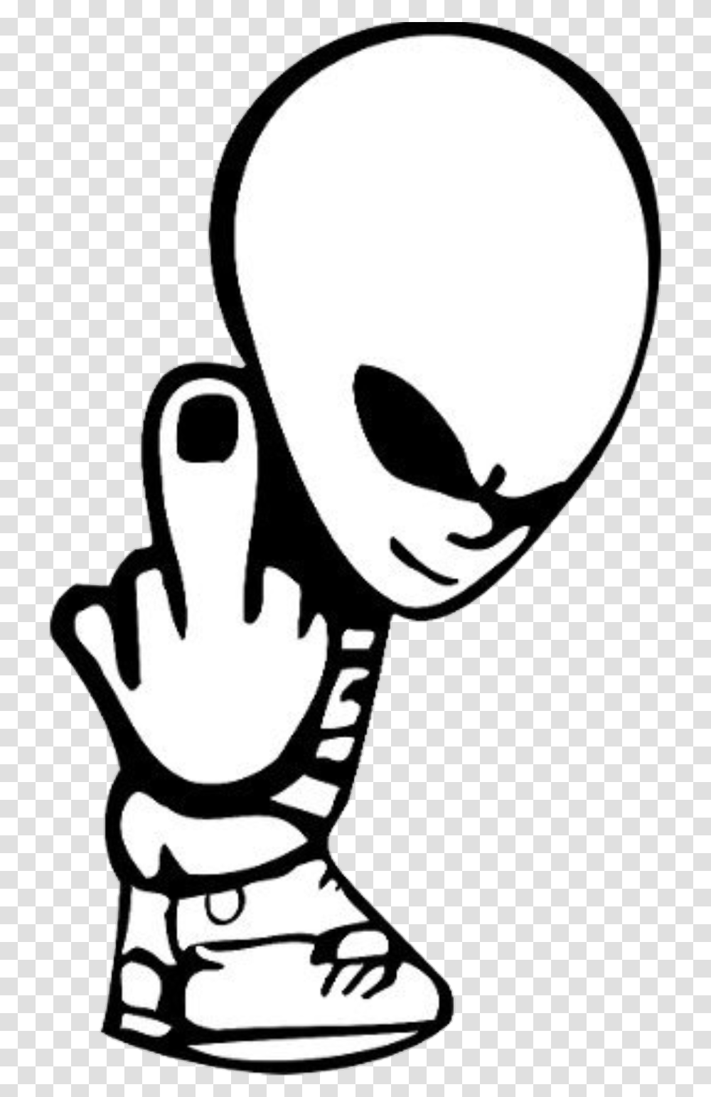 Alien Fuckyou Middlefinger Calvin Peeing Middle Finger, Stencil, Label Transparent Png
