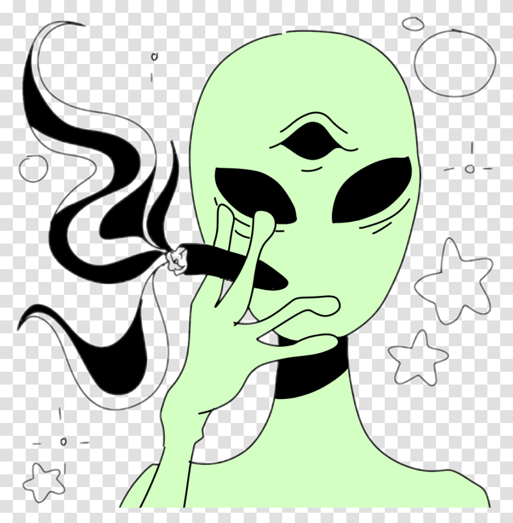 Alien Fumante De Drogas Aesthetic Alien, Head, Face, Poster, Advertisement Transparent Png