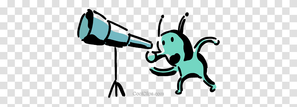 Alien Looking Through A Telescope Royalty Free Vector Clip Art, Bow, Insect, Invertebrate, Animal Transparent Png
