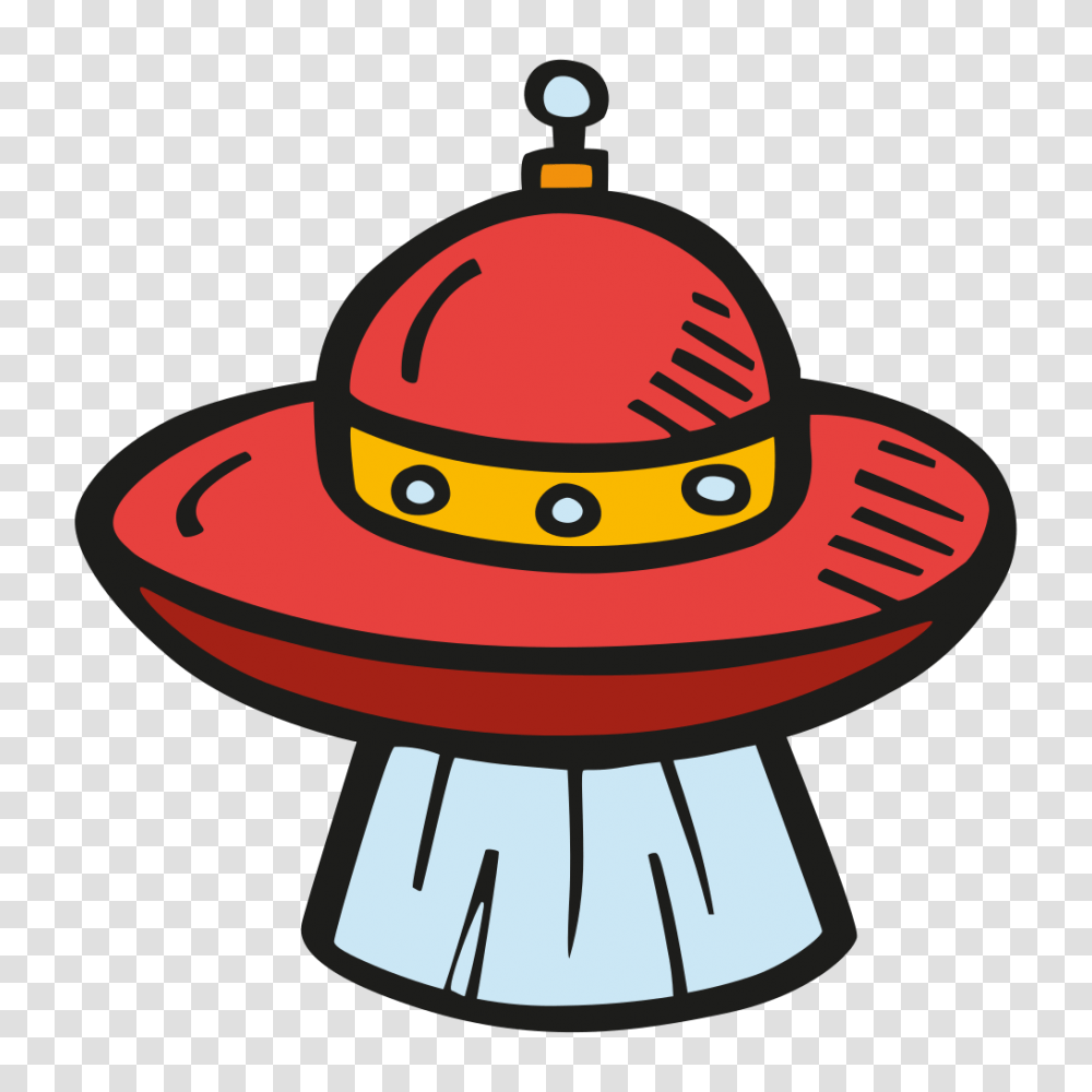 Alien Ship Beam Free Icon Of Space Hand Drawn Color Alien Ship Cartoon, Clothing, Apparel, Sombrero, Hat Transparent Png