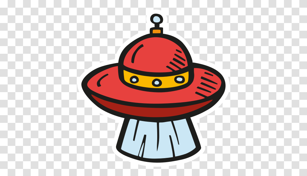 Alien Ship Beam Free Icon Of Space Hand Drawn Color Sticker Alien Space Icon, Clothing, Apparel, Sombrero, Hat Transparent Png