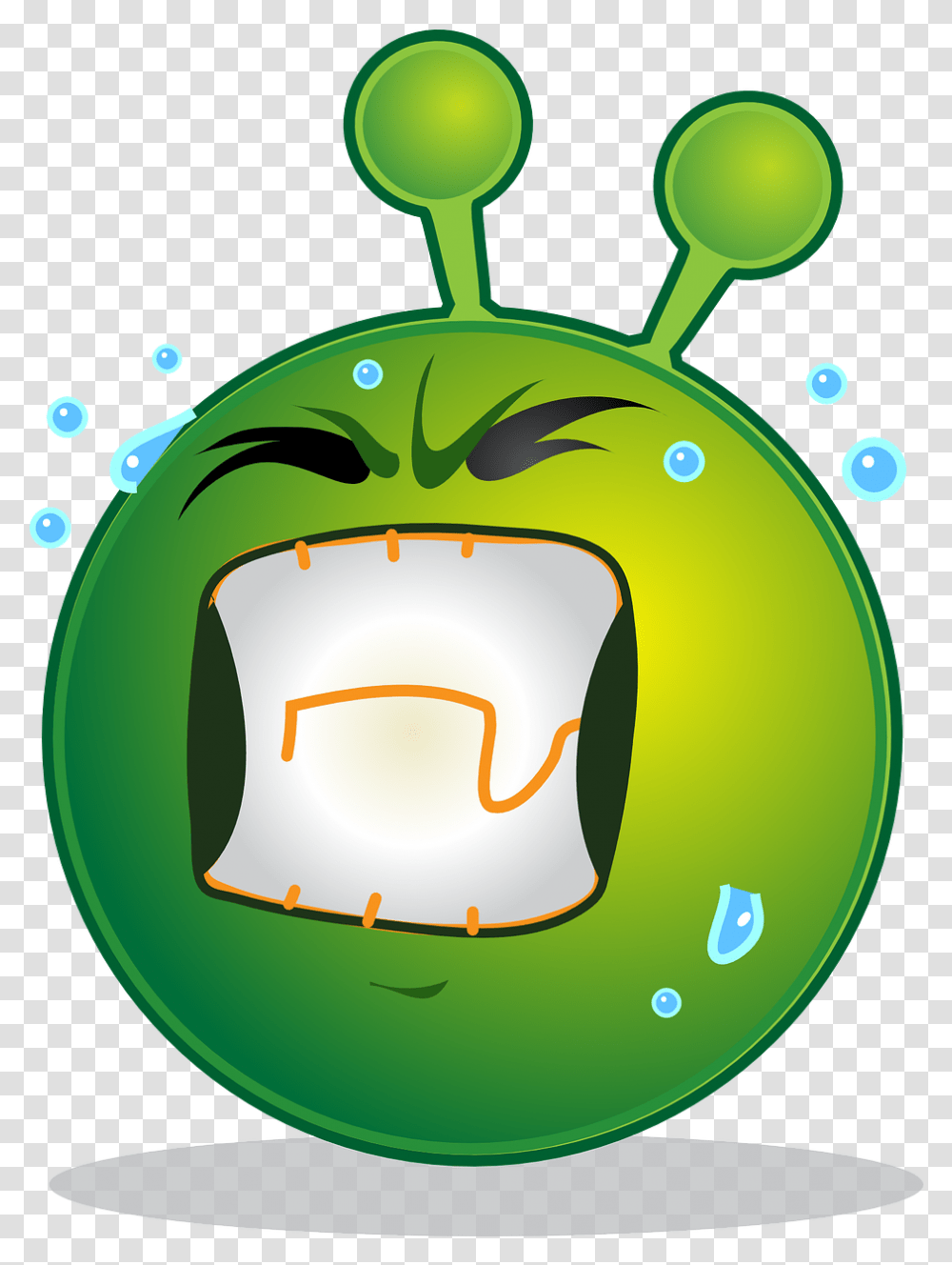 Alien Smiley Emoji Angry Alien, Green, Plant, Graphics, Art Transparent Png