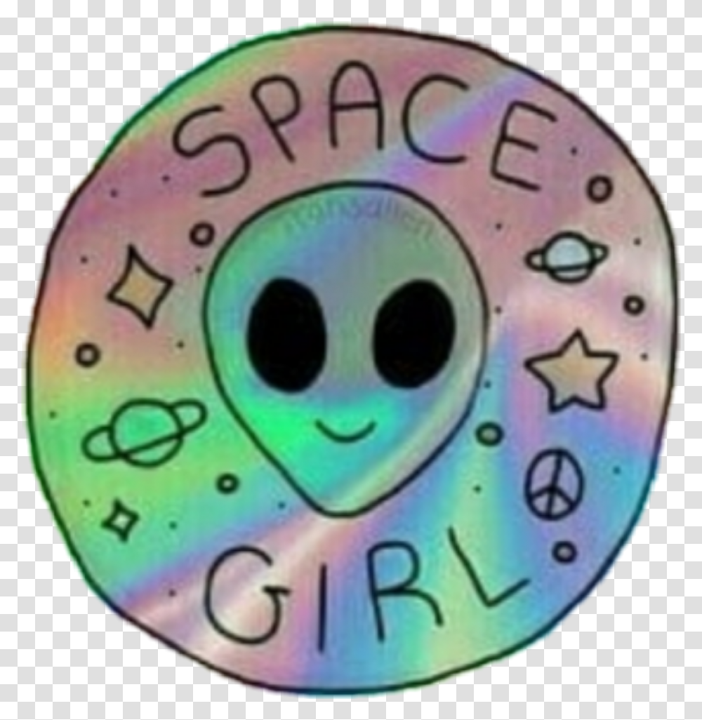 Alien Spacegirl Love Galaxy Galaxyedit Aliens Pastel, Label, Sticker, Logo Transparent Png