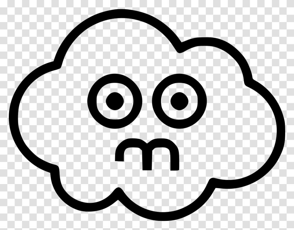 Alien Svg Ghost Smiley Face Emoticon Cloud With Face, Stencil, Logo, Trademark Transparent Png