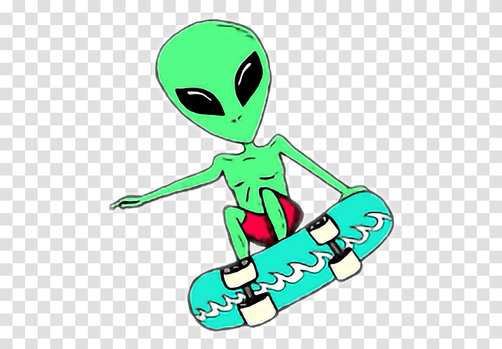 Alien Tumblr Skate Sticker By Mr Alien Skateboarding, Wildlife, Animal, Amphibian, Frog Transparent Png