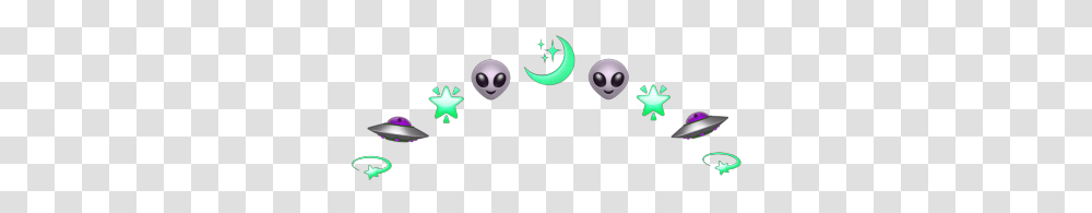 Alien Ufo Moon Star Sparkle Emoji Crown Illustration, Recycling Symbol Transparent Png
