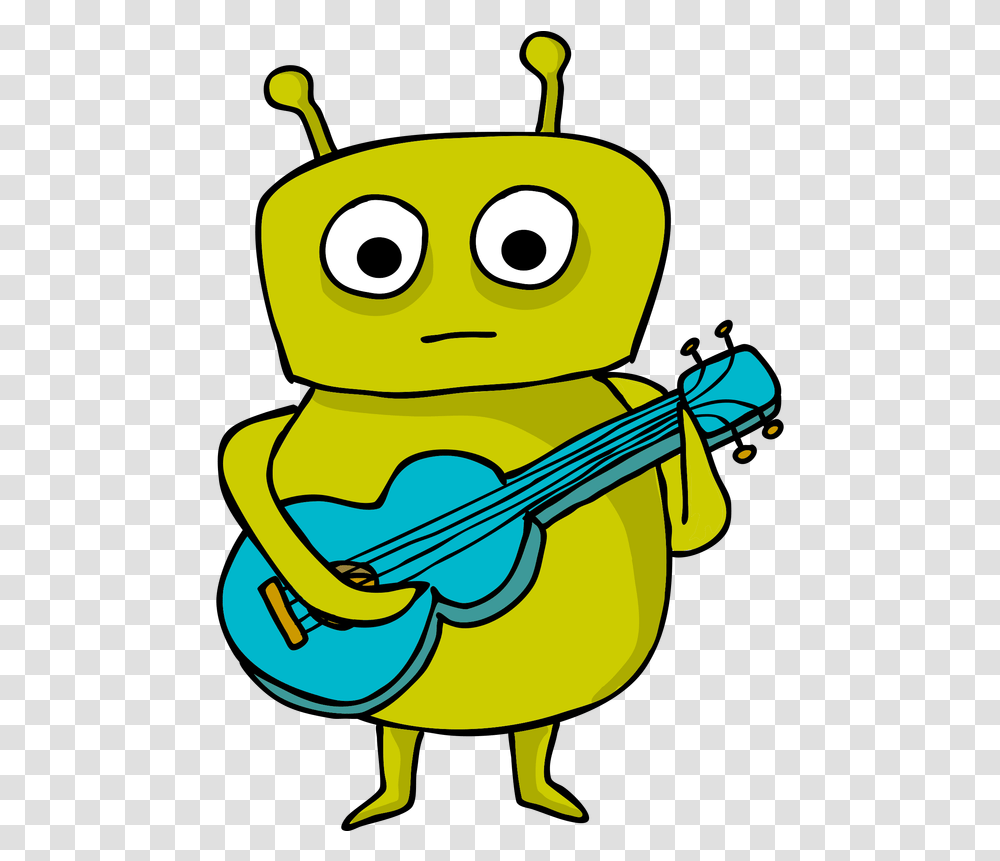 Alien Xenomorph Music Cartoon Alien, Leisure Activities, Musical Instrument, Guitar, Label Transparent Png