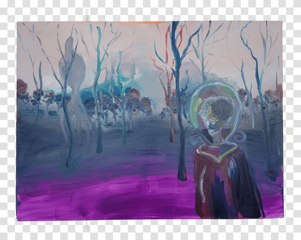 Alienating Painting Of Martian On Purple Planet Painting, Canvas, Modern Art, Mural, Wall Transparent Png