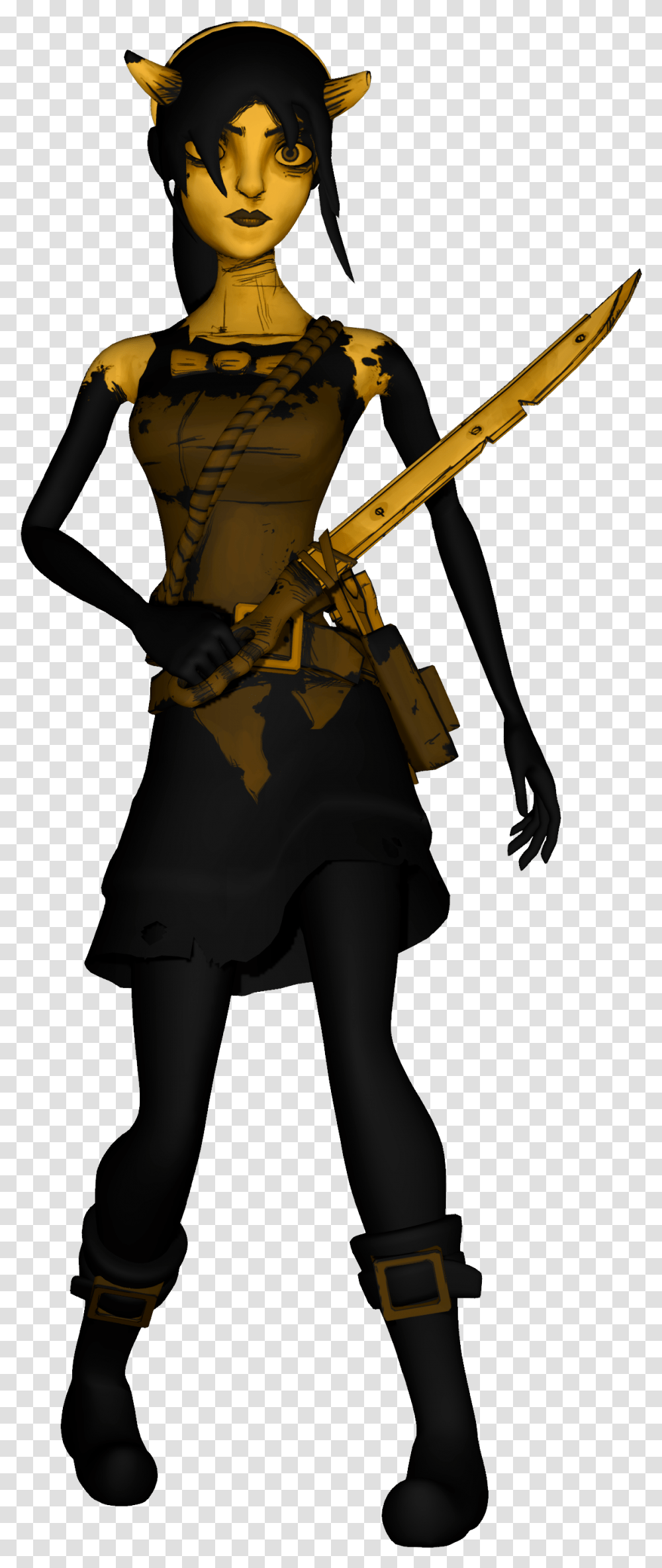 Alison Angel Bendy And The Ink Machine Characters, Person, Overcoat, Weapon Transparent Png