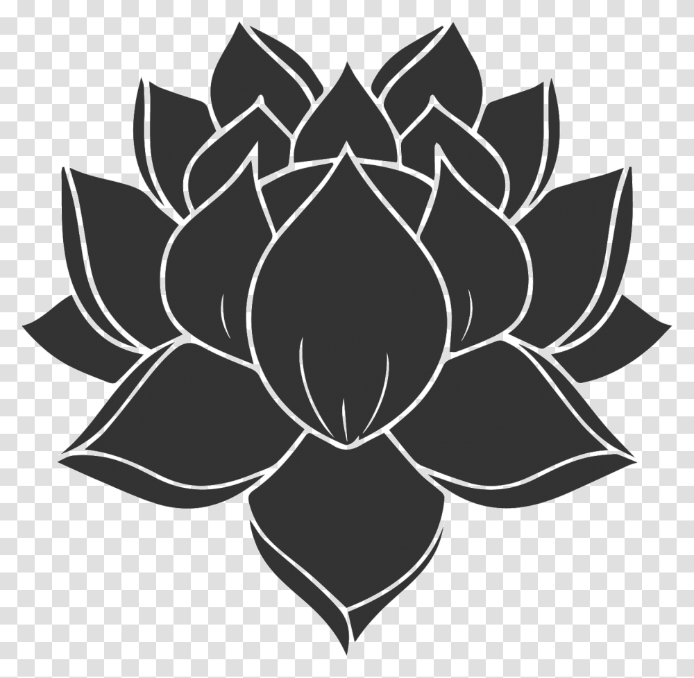 All Black Lotus Flower Tattoo Small Black Lotus Flower Tattoo, Stencil, Pattern, Painting Transparent Png