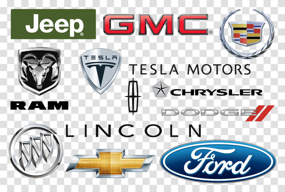 All Car Emblems American Car Brands, Text, Symbol, Logo, Label Transparent Png