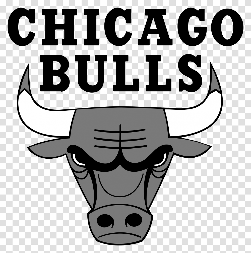 All Chicago Bulls Logo Black And White, Mammal, Animal, Cattle, Ox Transparent Png