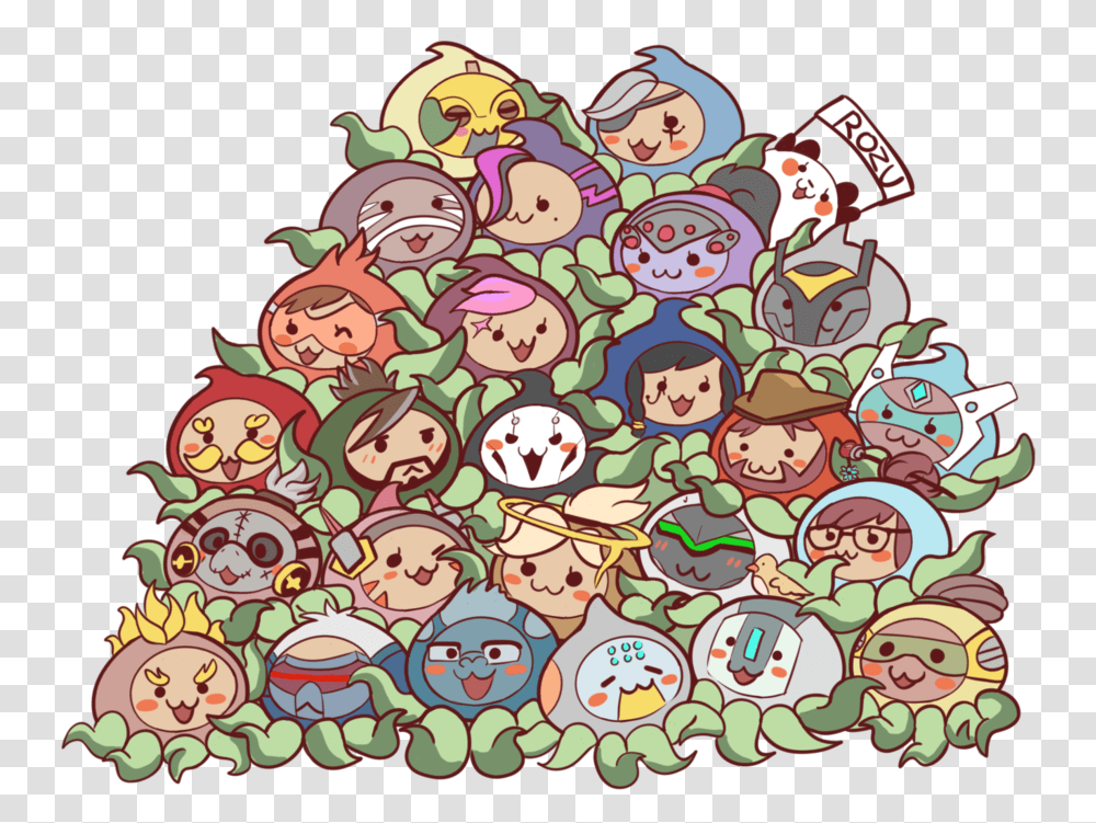 All Heroes Pachimari Overwatch, Doodle, Drawing, Label Transparent Png