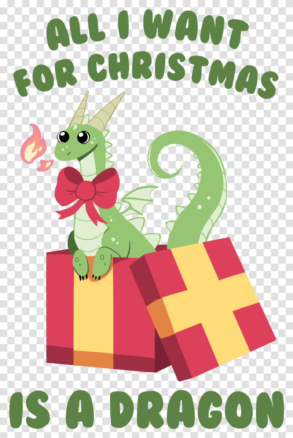 All I Want For Christmas Is A Dragon, Bag, Shopping Bag, Poster, Advertisement Transparent Png