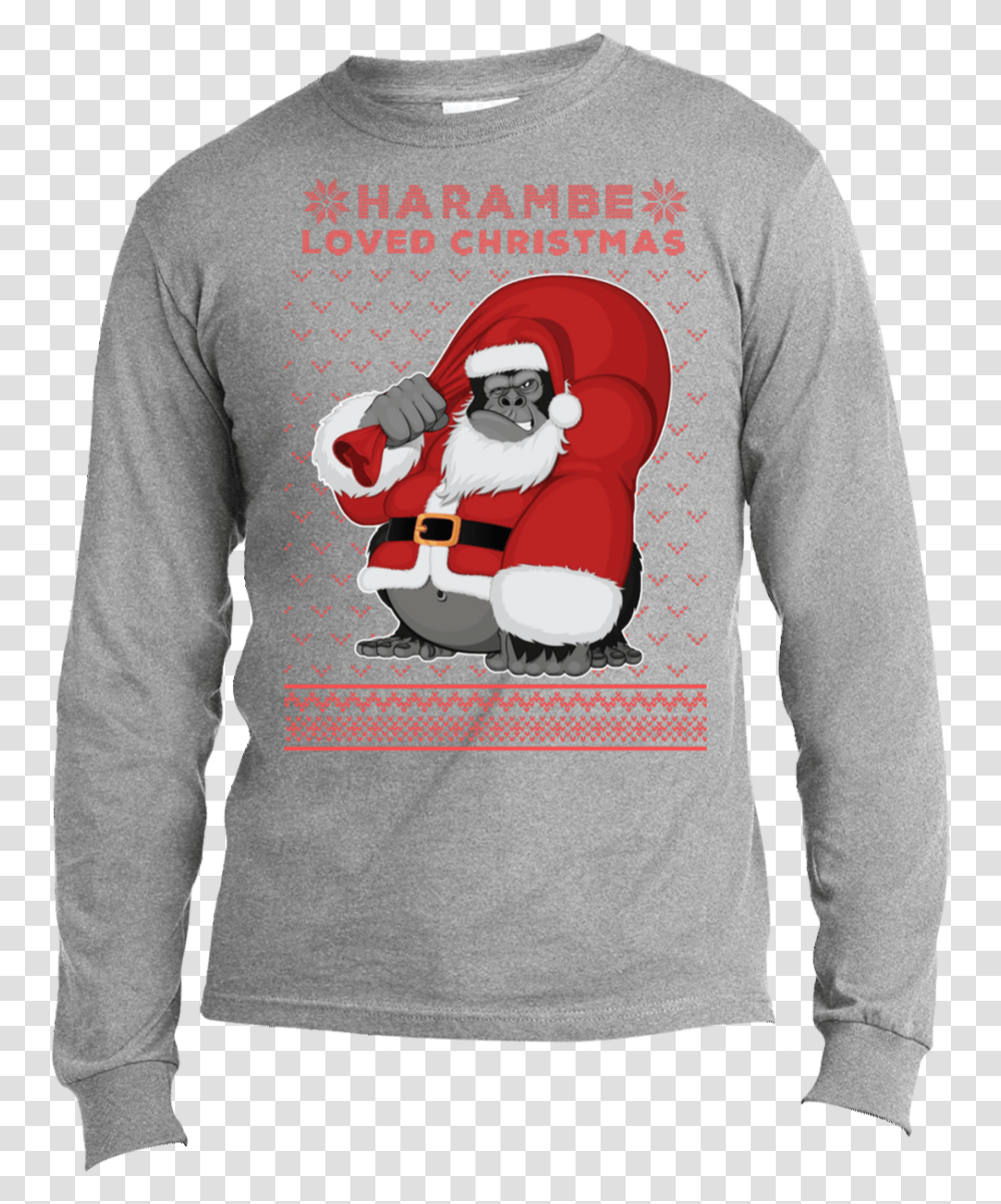 All I Want For Xmas Is Harambe Shirt T Shirt, Apparel, Sleeve, Sweatshirt Transparent Png