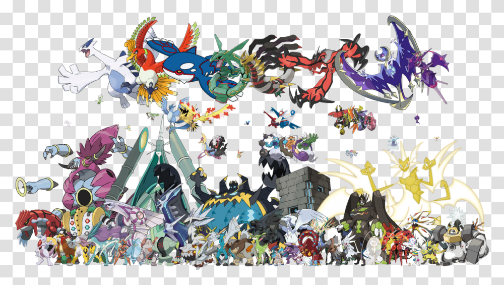 All Legendary Mythical And Ultra Beast Pokemon, Pattern, Floral Design Transparent Png
