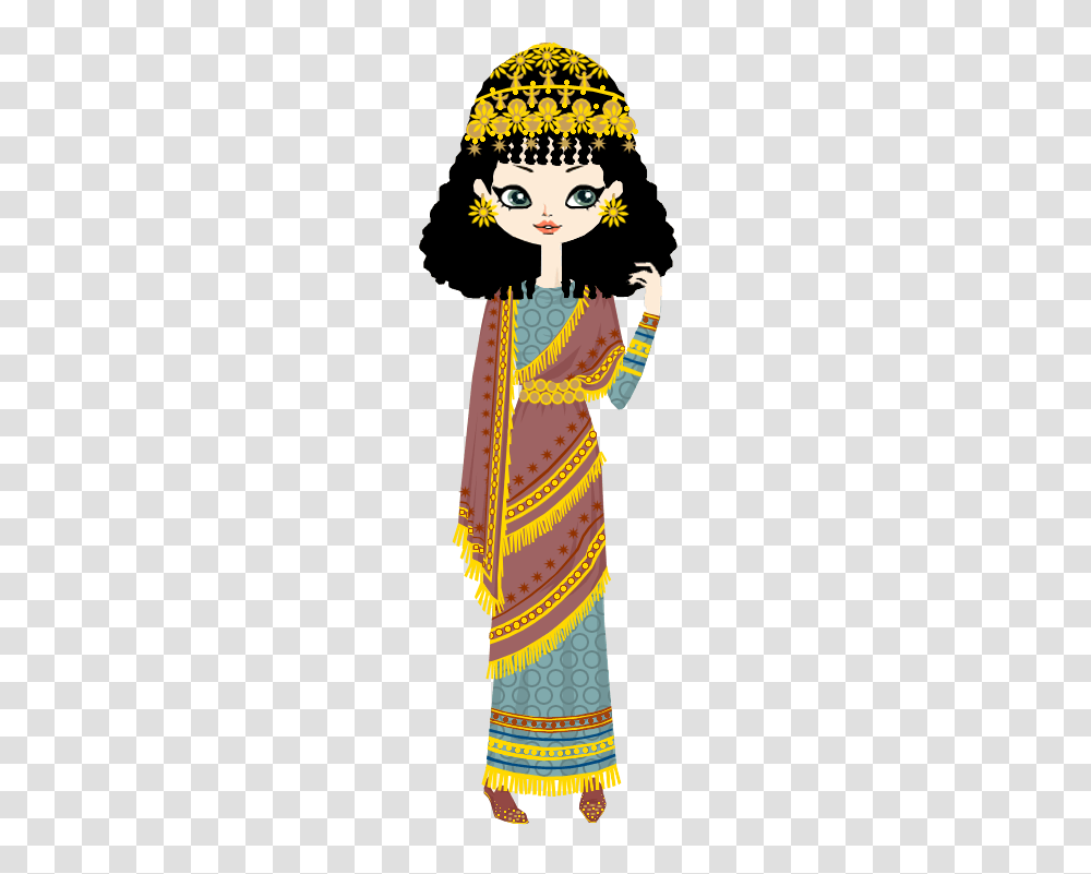 All Mesopotamia Assursarrat The Assyrian Queenby Marasop, Apparel, Sari, Silk Transparent Png
