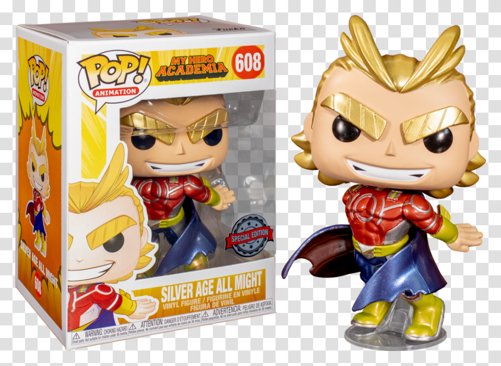 All Might Funko Pop, Label, Figurine, Advertisement Transparent Png