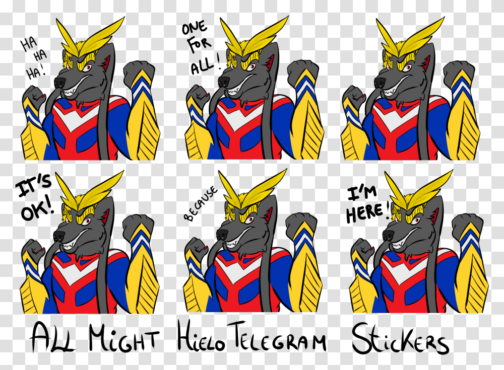 All Might Hielotelegram Stickers All Might I'm Here, Batman, Costume, Armor Transparent Png