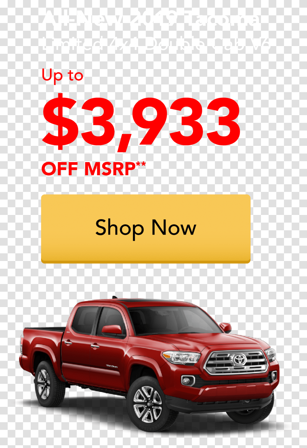 All New 2019 Tacoma Limited Double Cab, Flyer, Poster, Paper, Advertisement Transparent Png