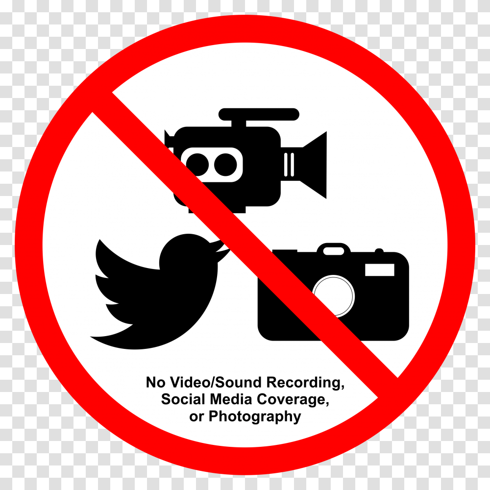 All Not Allowed No Photography On Social Media, Sign, Logo, Trademark Transparent Png