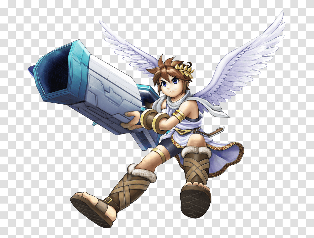 All Of The Art From Nintendo's Press Kit Kid Icarus Pit, Person, Figurine, Statue, Sculpture Transparent Png