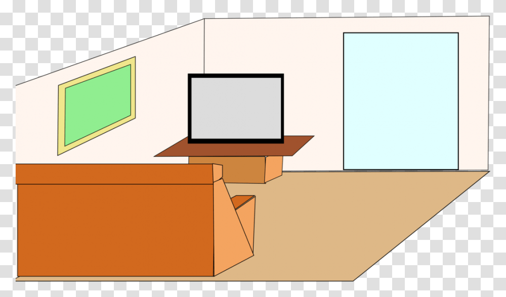 All Photo Clipart Cartoon Home Inside, Furniture, Screen, Electronics, Monitor Transparent Png